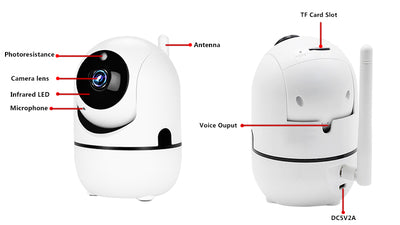 Go1 Indoor 1080p Wi-Fi Security Camera White/Black